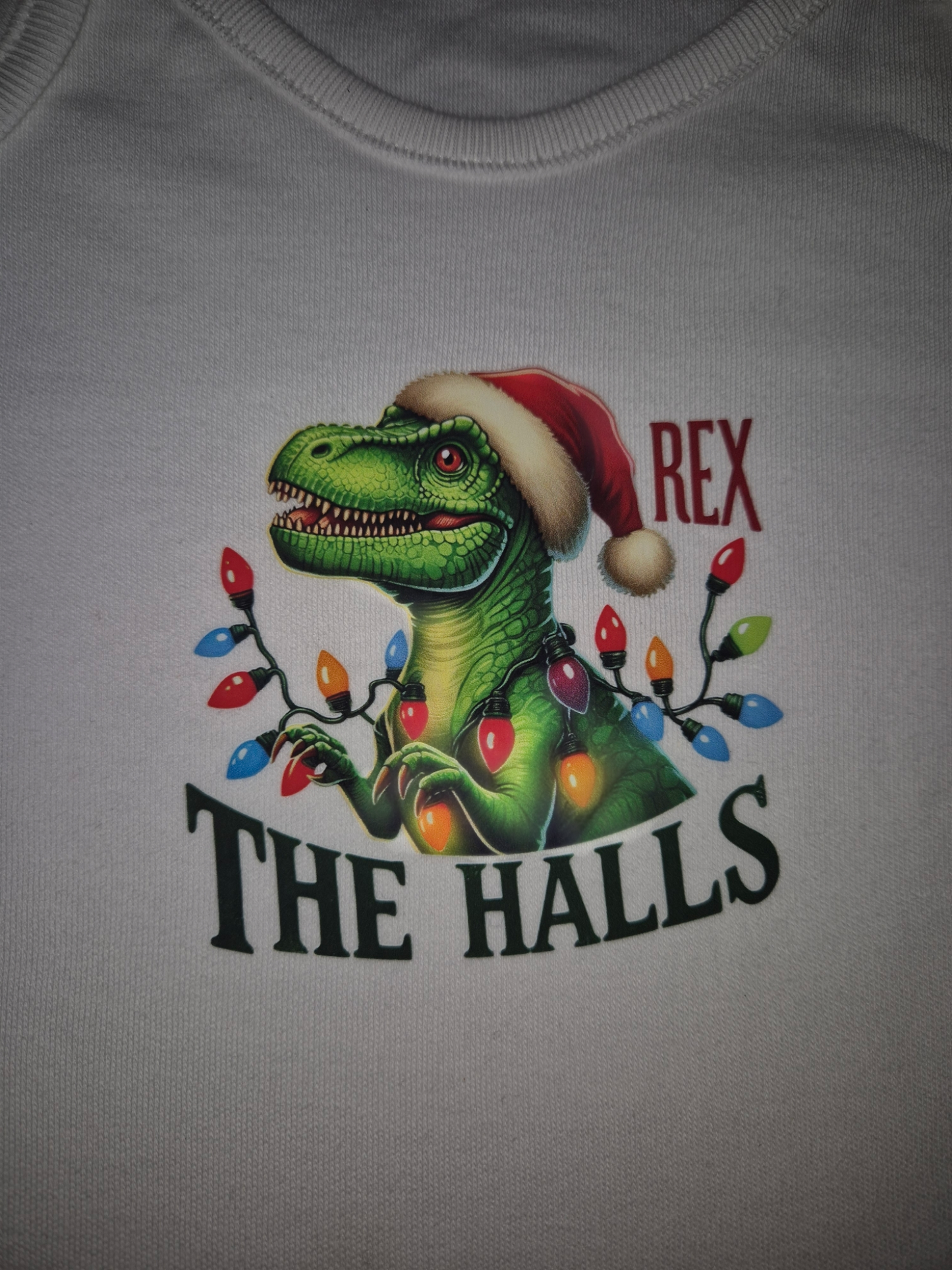 Rex the Halls Christmas Dinosaur Baby Vest- Can be personalised