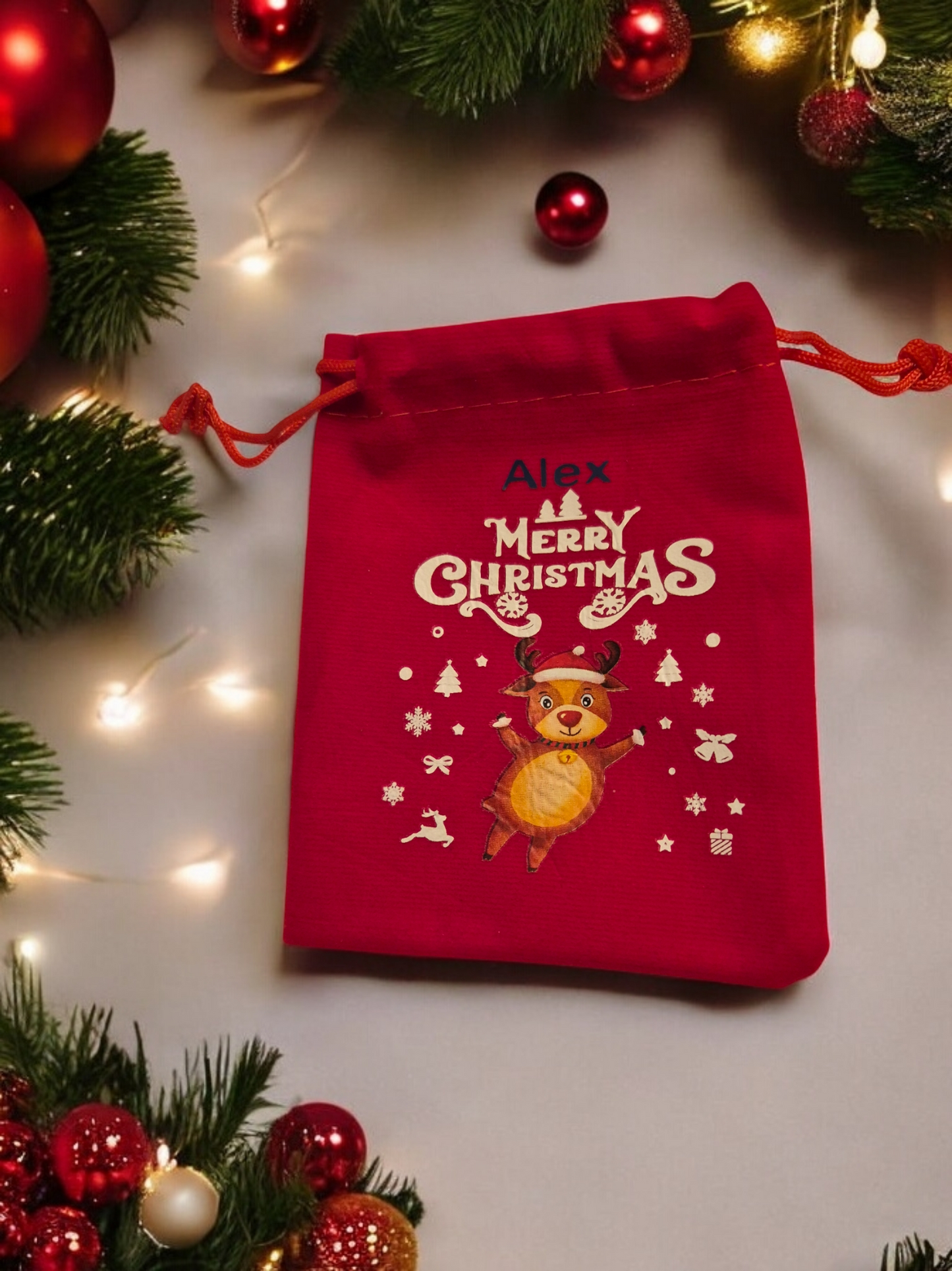 Personalised Christmas Sweet Bags - Personalised With Any Name - Can Be Filled With Sweets For An Extra £1.00